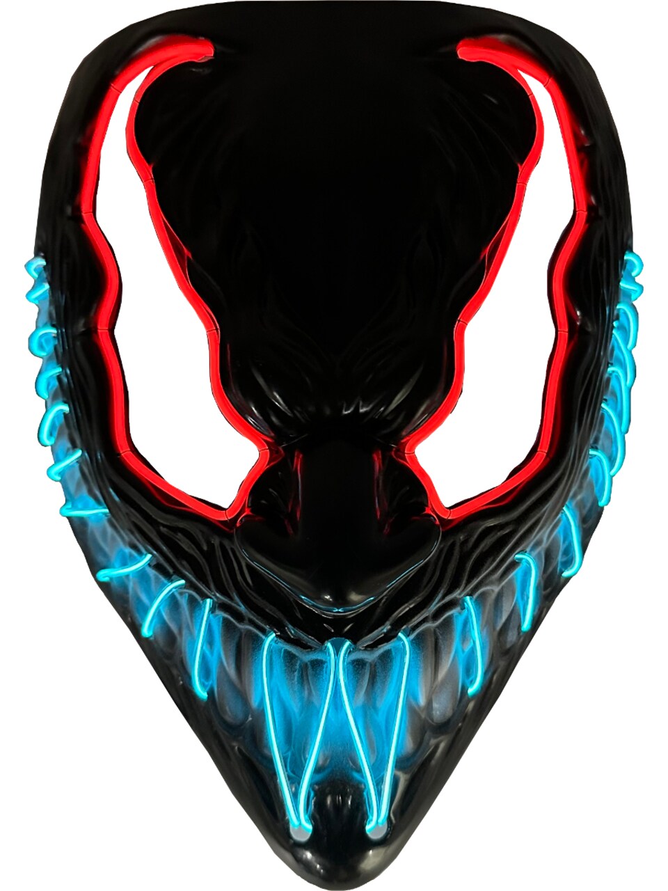 Symbiote Monster Mask With Red And Blue Party Wire EL Light Up Costume Accessory